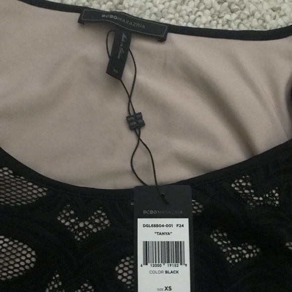 Bcbgmaxazria Tanya black lace long sleeve dress - Picture 4 of 5